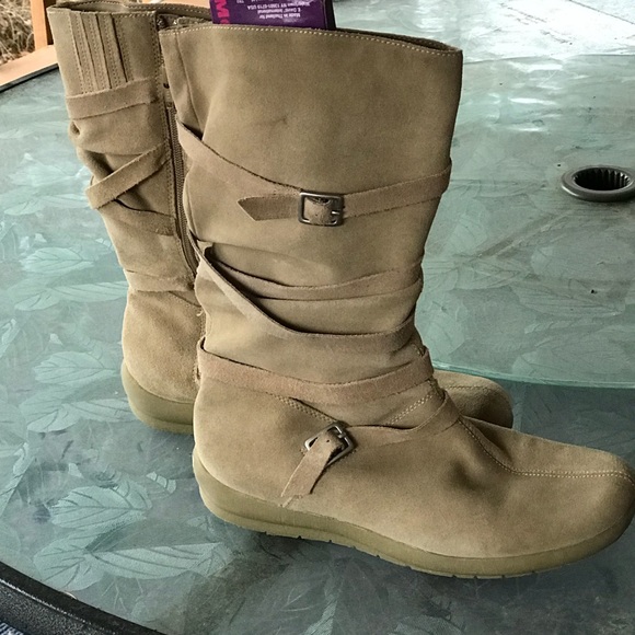 Gorgeous Tan Suede Boots Leather Size 10 was - Picture 6 of 8